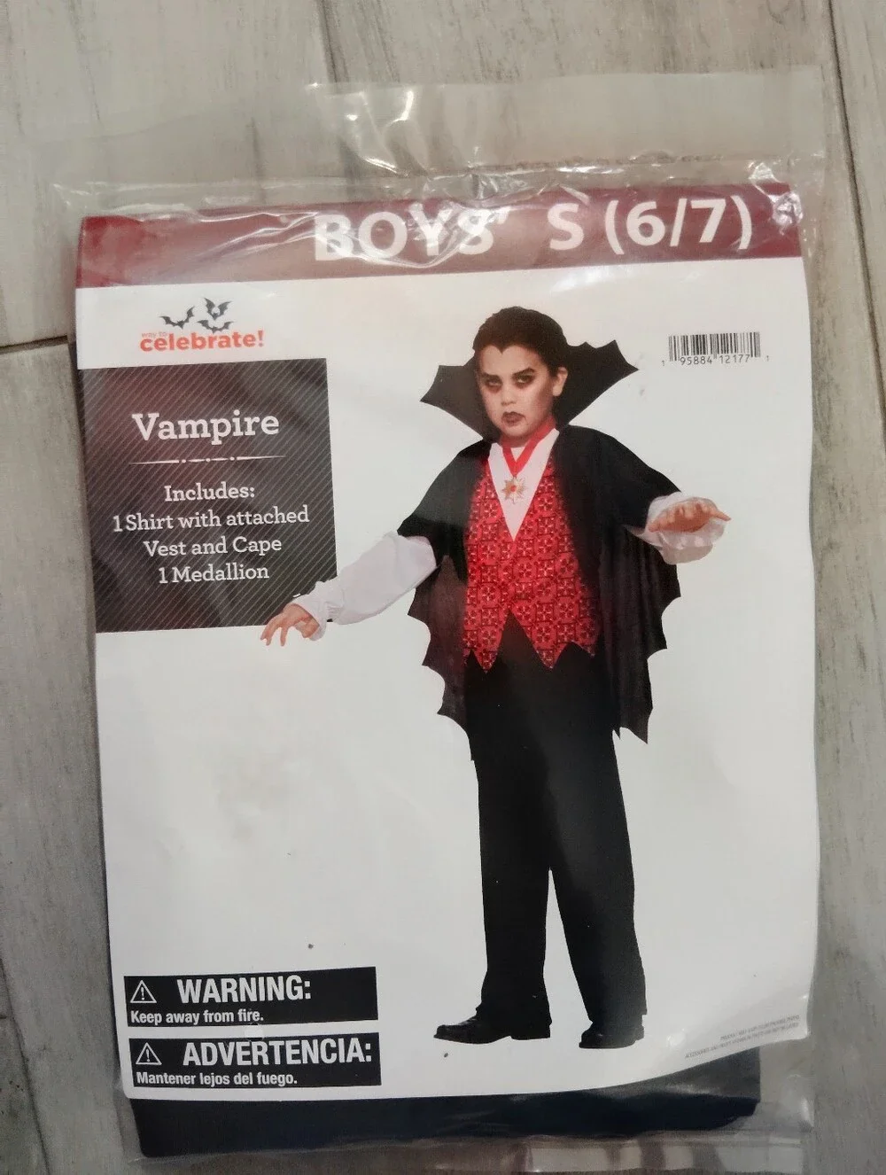 Boy's Halloween Vampire Costume 3 Pieces Shirt With Vest Cape and Medallion